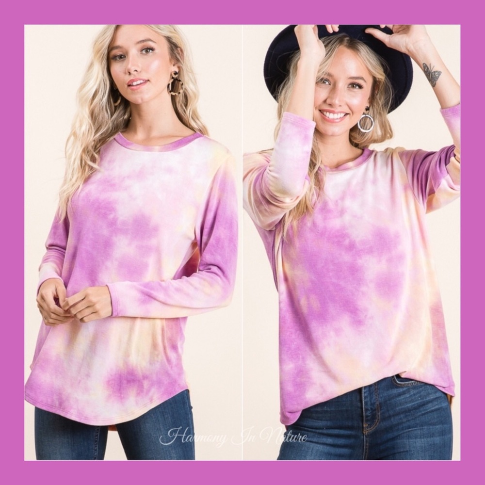 ❗️NEW❗️Magenta Tie Dye Knit Top